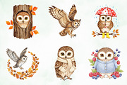 Autumn Owl Clipart Sublimation, an Illustration by Creative Art (Thumbnail 2 of 9)
