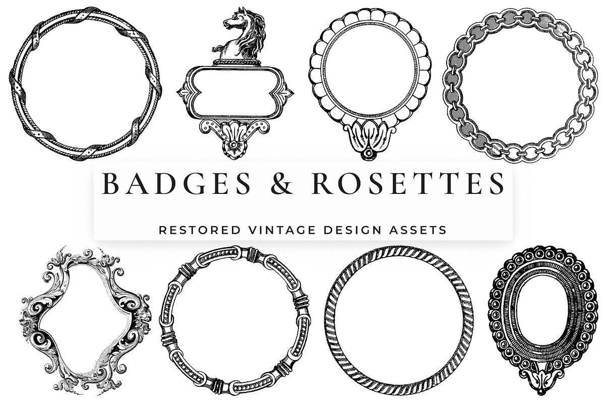 Procreate Badges and Rosettes, a Brush Add-On by Century Library (Photo 4 of 7)