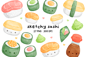 Sketchy Sushi Clipart