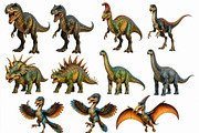 29 Colorful Dinosaur Clipart Bundle, an Animal Illustration by Hamza067 (Thumbnail 3 of 3)