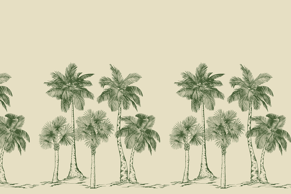 Green Palm Patterns Tropical Forest, a Decorative Illustration by Jeanna Draw (Photo 9 of 14)