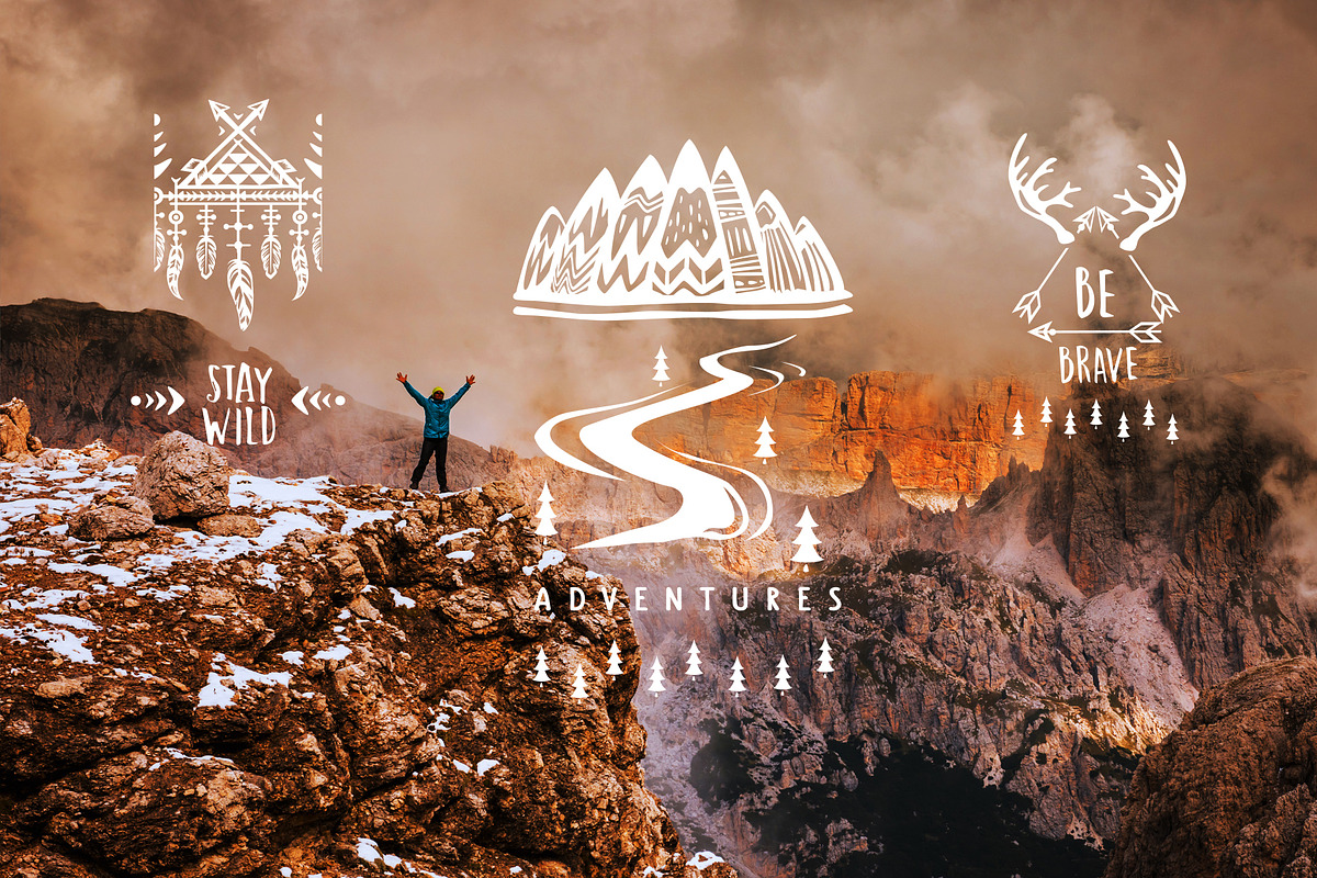 Adventure Posters and Labels, a Decorative Illustration by ViktoriaARTprint (Photo 7 of 11)