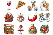 Watercolor Italian Food Clipart, an Illustration by Libby Wishes (Thumbnail 3 of 6)