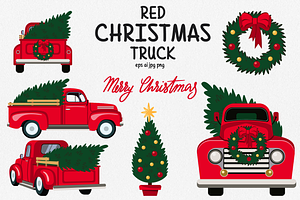 Red Christmas Truck