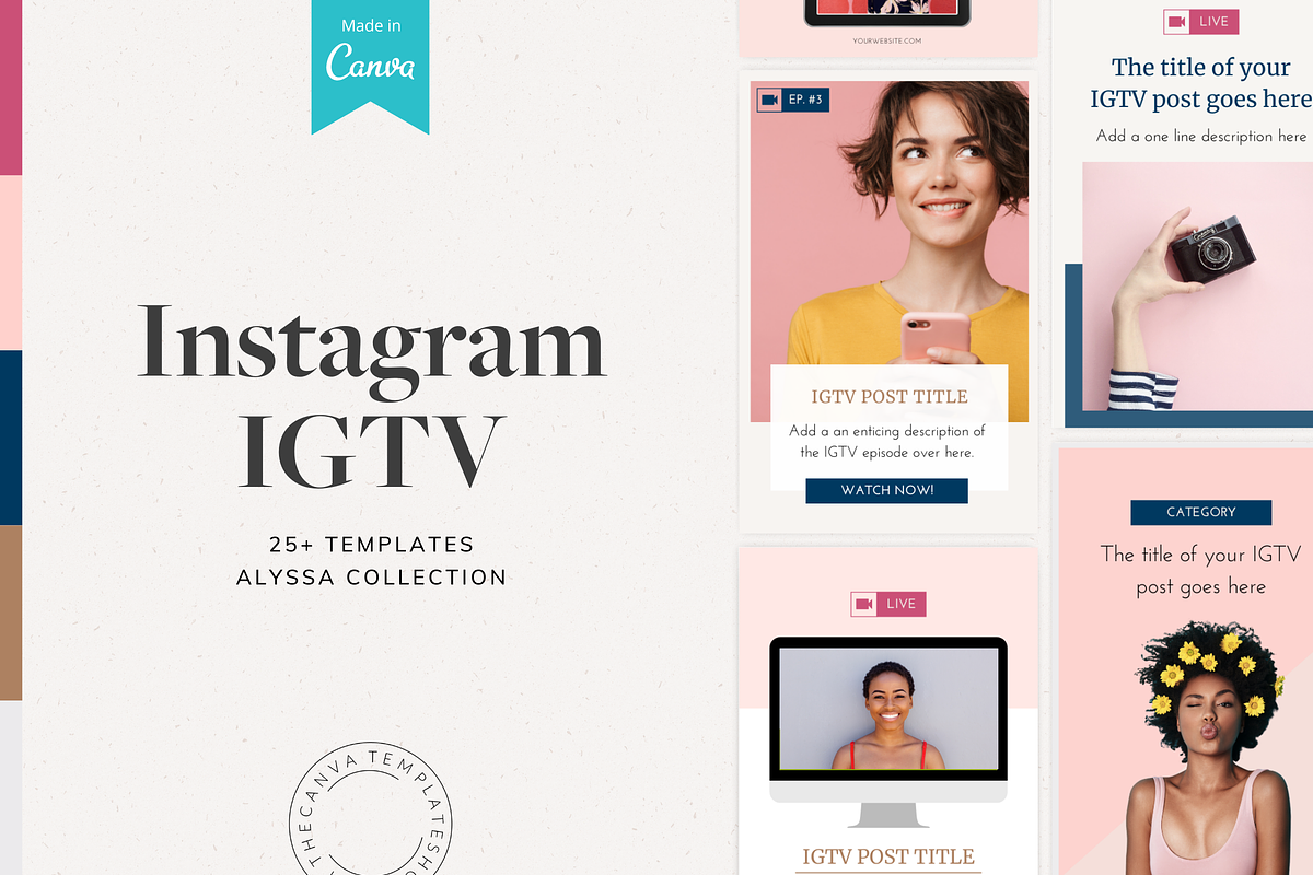 Alyssa IGTV Canva Templates, a Social Media Template by The Canva Template Shop (Photo 1 of 7)