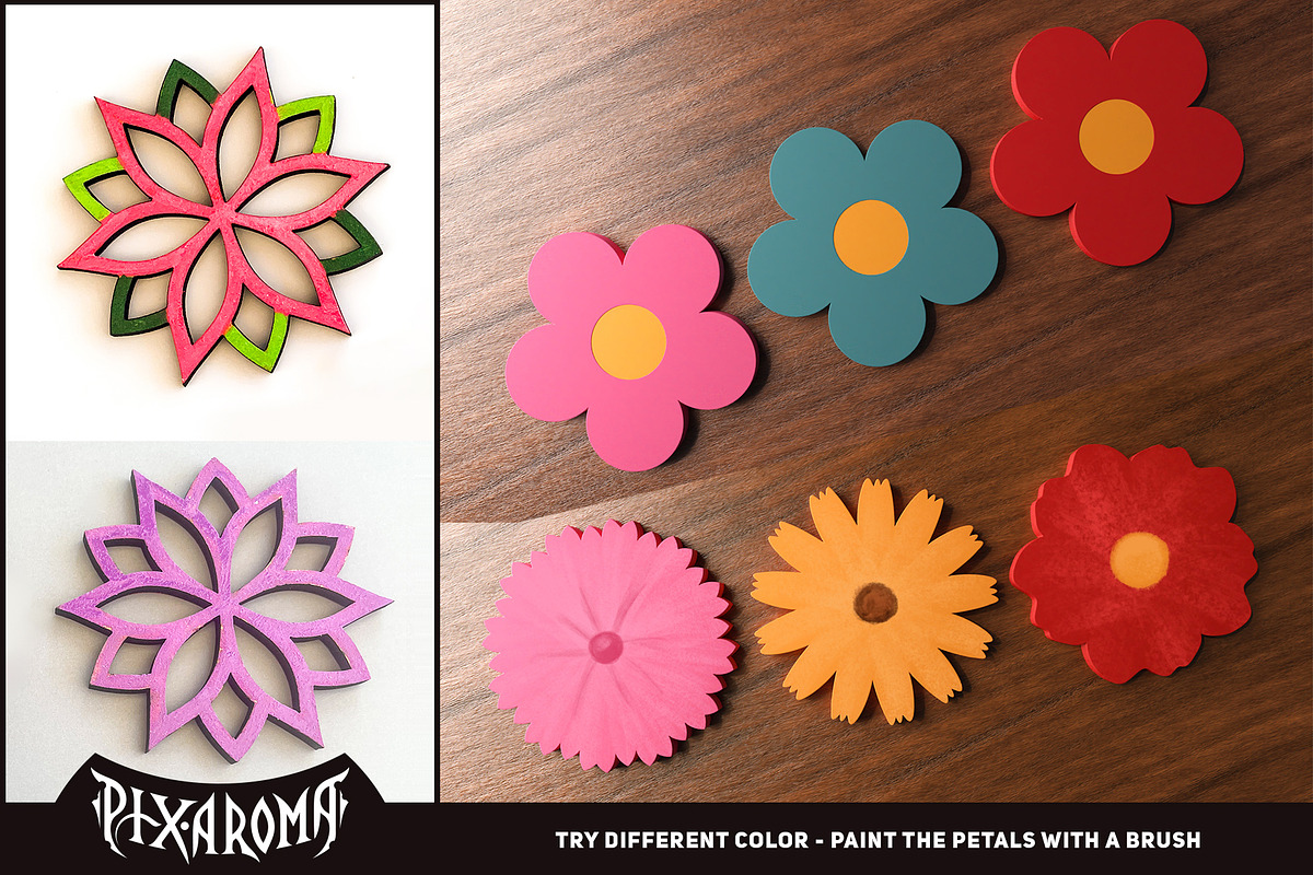 100 Simple Flowers Cut Files Bundle, an Illustration by pixaroma