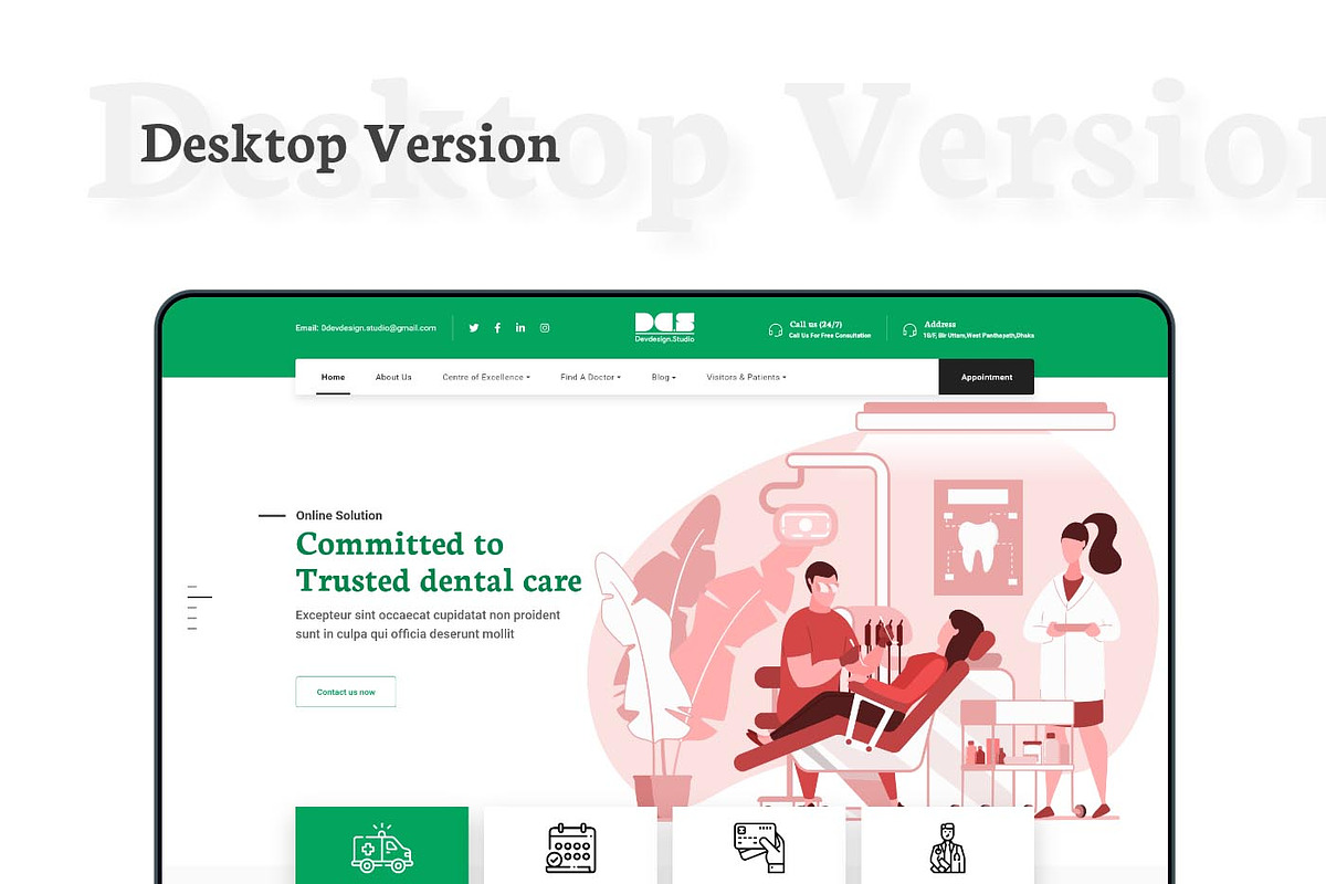 Dev Hospital Web UI Landing Page, a Landing Page Template by litoondev (Photo 3 of 3)