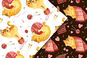 Cute cats, Knitwear seamless pattern, a Pattern Graphic by Valin Malin (Thumbnail 6 of 14)