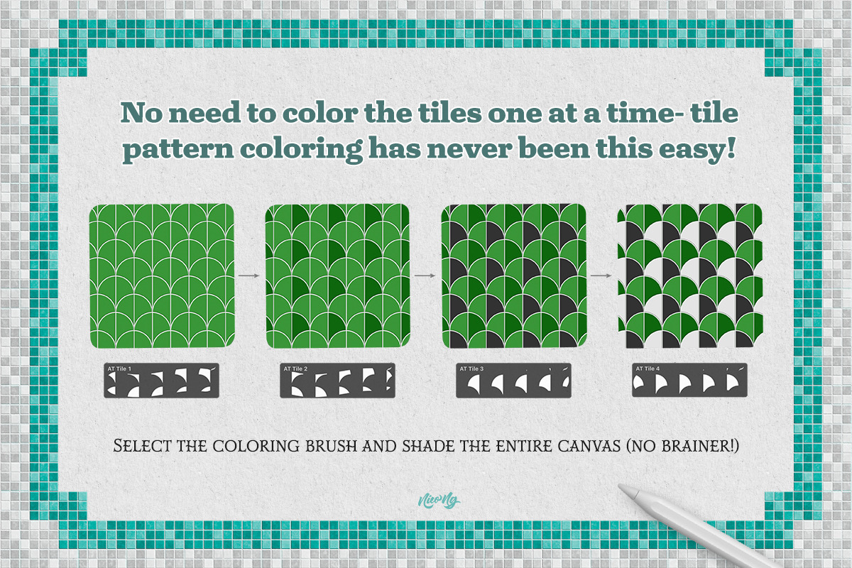 Tile Pattern Procreate Brushes, a Brush Add-On by Nico-Ng (Photo 7 of 13)