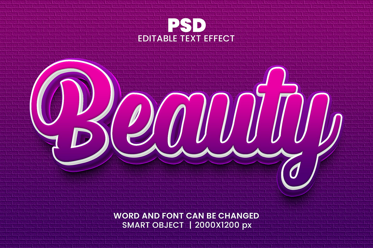 Beauty Purple 3d Psd Text Effect, a Brushes & More by bdrobin (Photo 1 of 2)