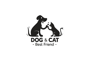 Creative logo design Cat and dog