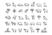 Animal Icons. Vector Outline Set, an Animal Illustration by Tettygreen (Thumbnail 1 of 3)