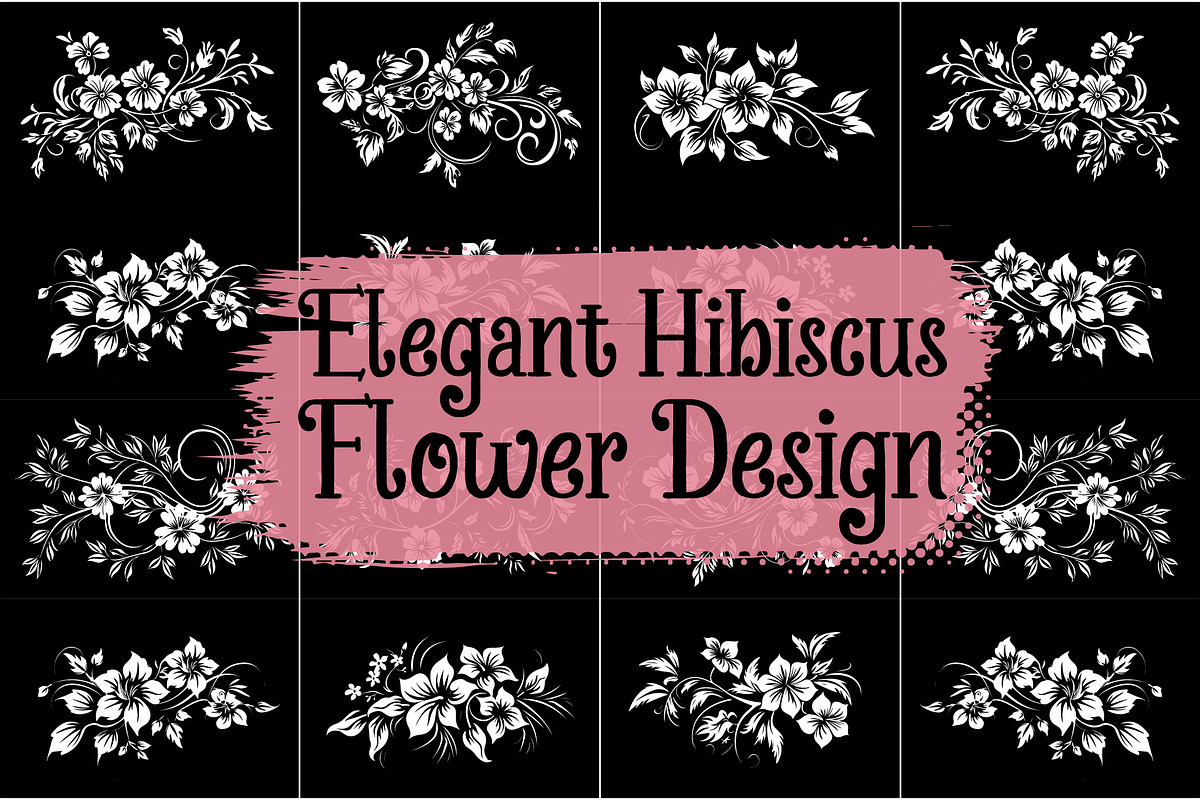 Black and White Hibiscus Designs, an Illustration by BIPLOB EXPERT