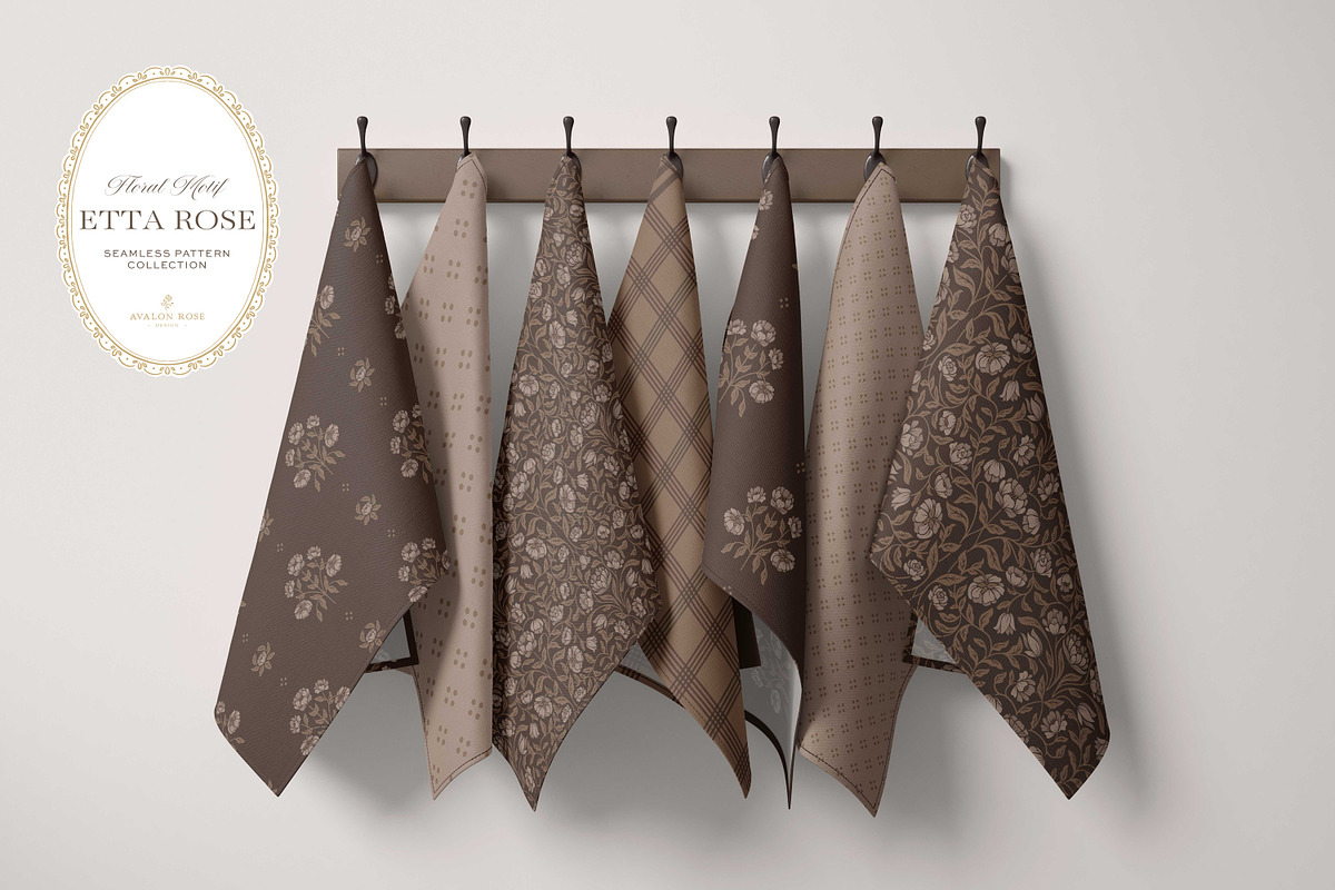 Vintage Brown Floral Print Patterns, a Pattern Graphic by Eclectic Anthology (Photo 7 of 14)