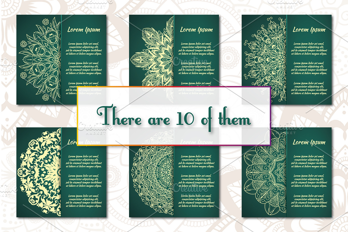 Vintage greeting cards with mandala, a Templates & Theme by BEZIL-ART (Photo 7 of 8)