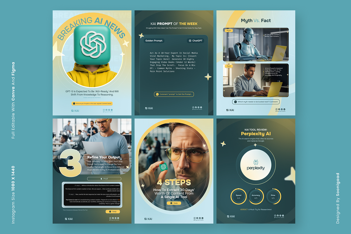 KAI Elite AI Content Social MediaKit, a Social Media Template by Sooni Gaad (Photo 7 of 10)