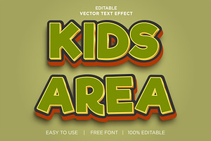 Kids Area 3d Editable Text Effect