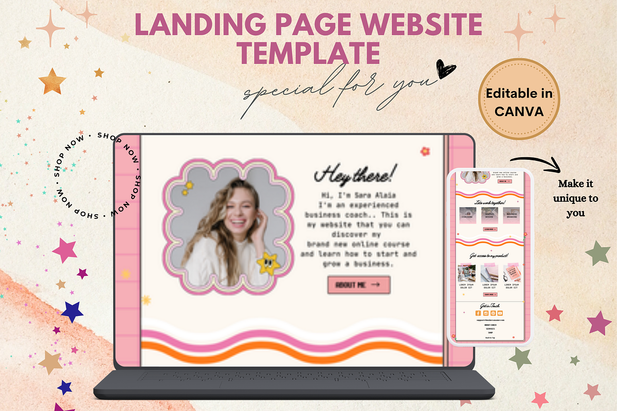 Landing Page Website for Coaches, a Landing Page Template by bellaROSEworkshop (Photo 2 of 10)