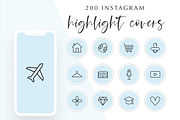 200 Instagram Story Highlight Icons, a Social Media Template by Blog&Glow (Thumbnail 1 of 4)