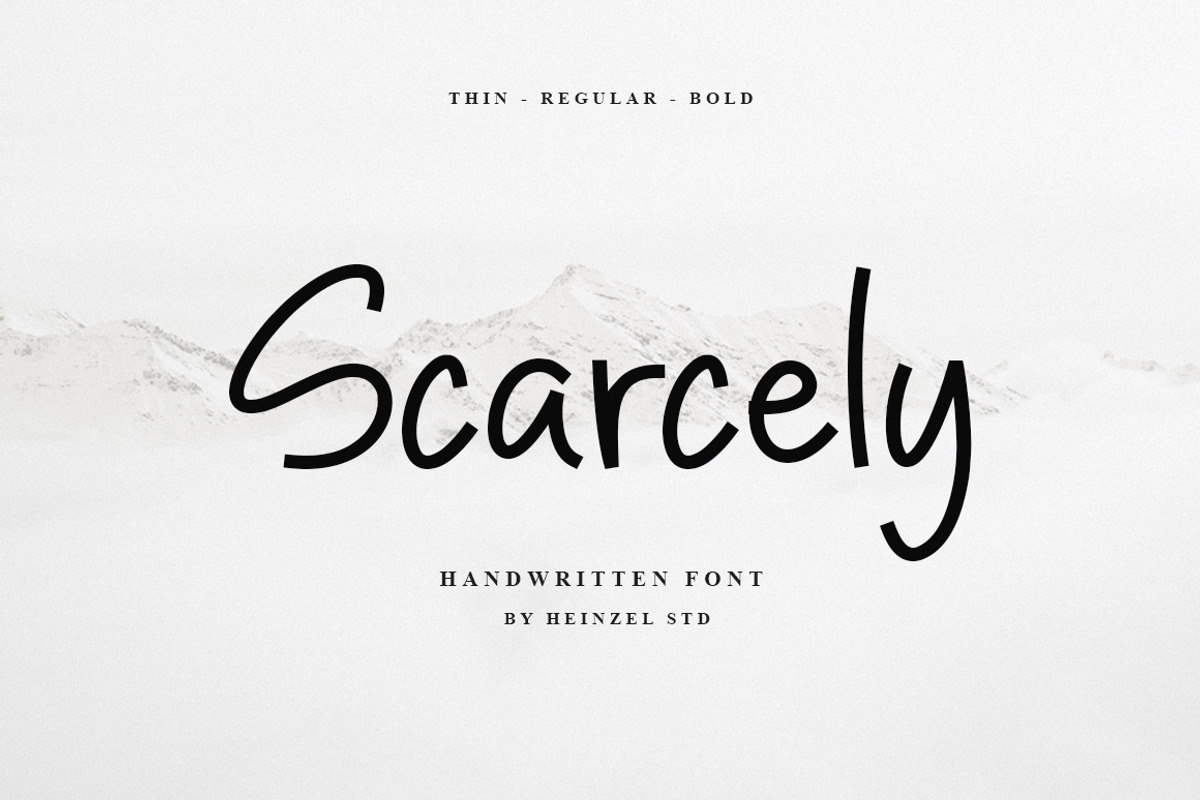 Scarcely Handwritten Font, a Handwritten Font by Heinzel Std (Photo 1 of 6)