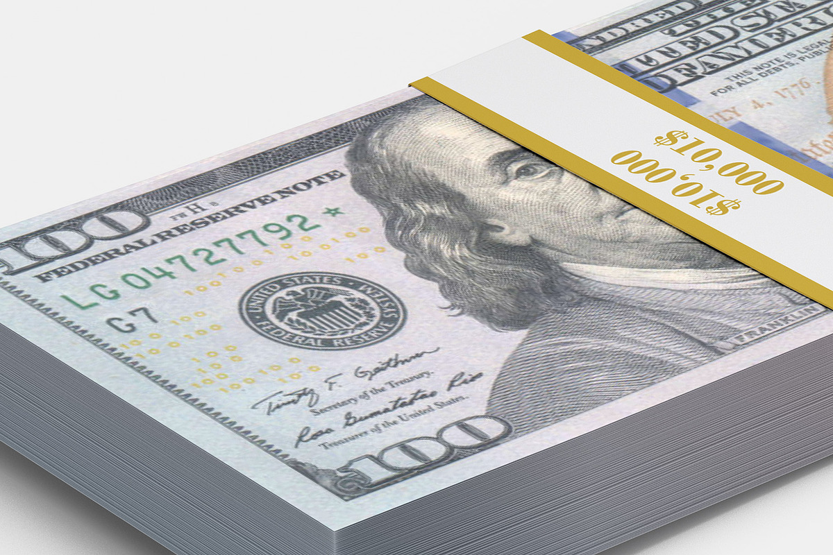 Money Stacks Mockups v.1 - 4 views, a Product Mockup by Illusiongraphic