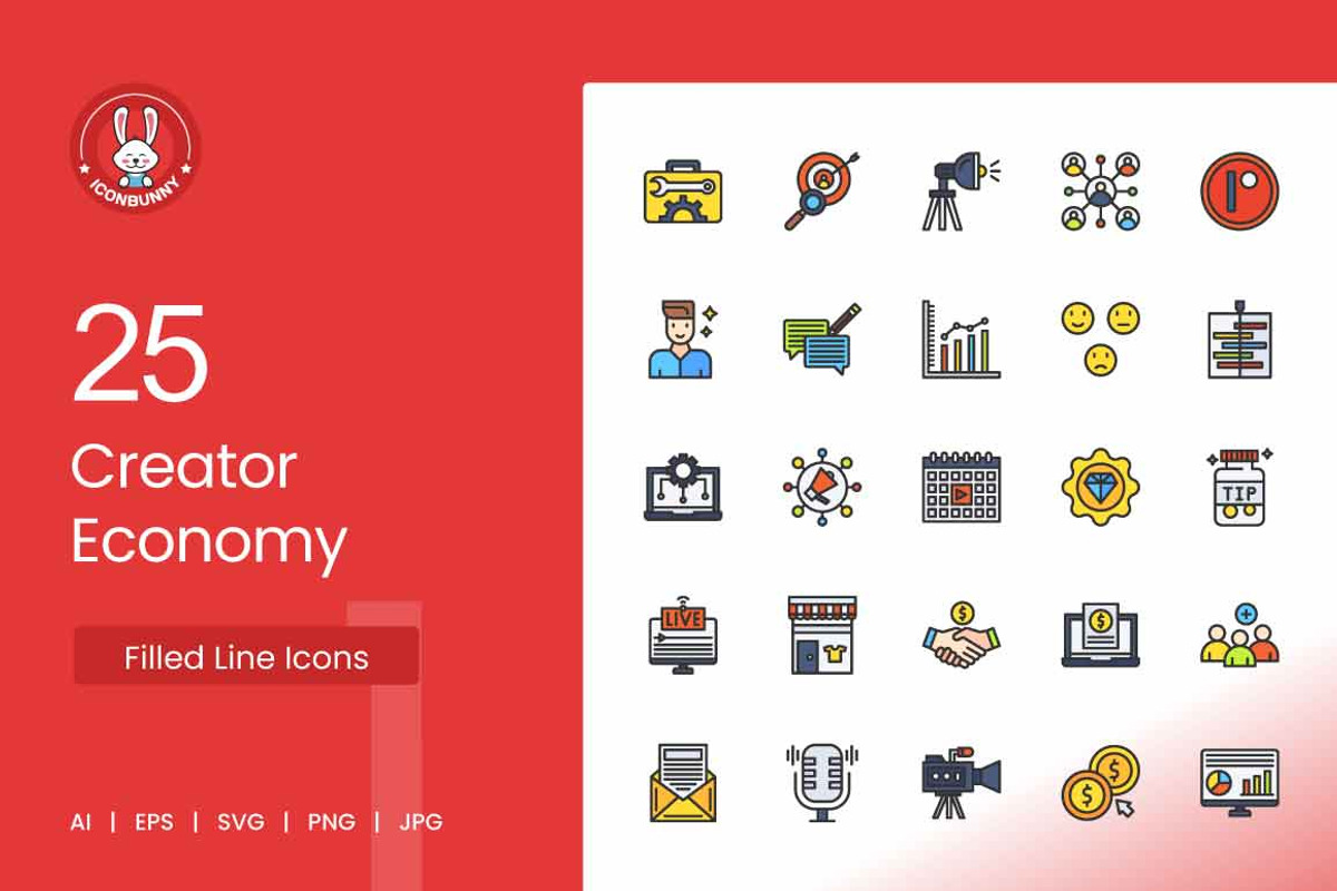 25 Creator Economy Icons, an Icon by IconBunny (Photo 1 of 2)