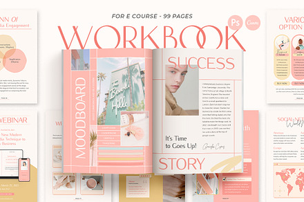Engagement Workbook Creator CANVA PS, a Magazine Template by Eviory
