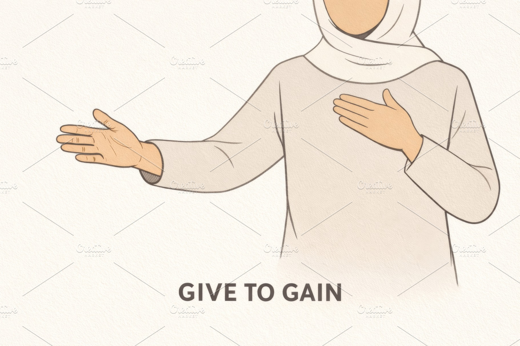 International Womens Day illustration with woman reaching out, t, a Photo by Dvoevnore photos