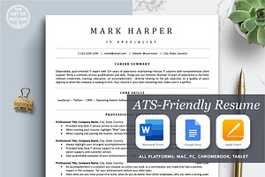 ATS Friendly Resume CV Template, a Resume Template by The Art of Resume