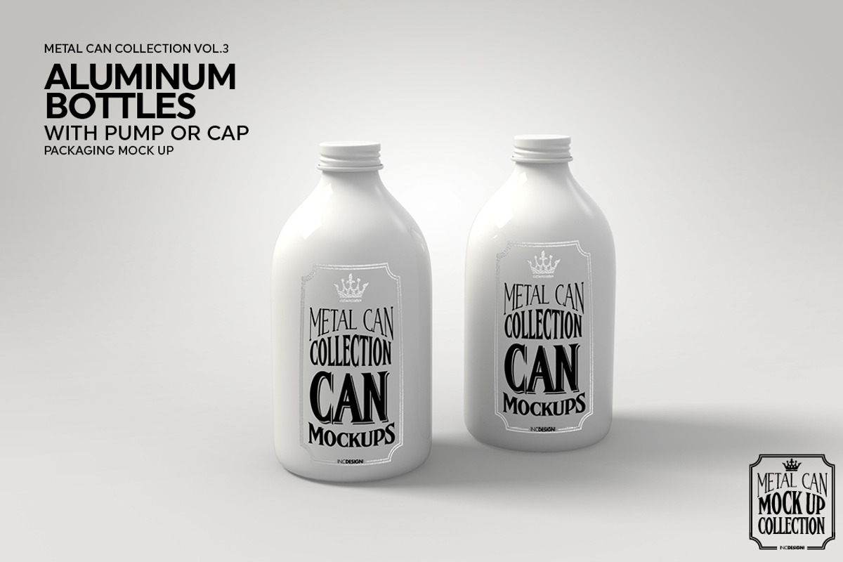 Aluminum Bottles Pump Cap Mockup, a Pens & Pencil Mockup by INCDesign (Photo 6 of 7)