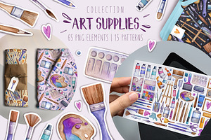 Watercolor Art Supplies |80 elements