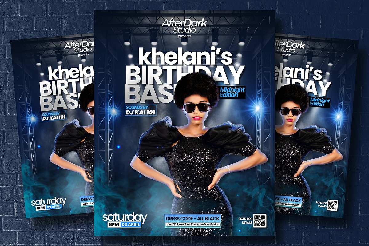 DJ Night Birthday Bash Template PSD, a Social Media Template by AfterDark Studio (Photo 1 of 3)