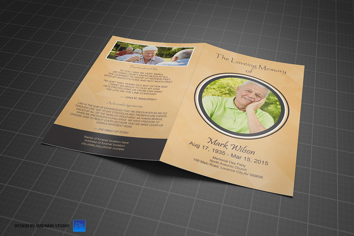 Funeral Program Template Simple, a Brochure Template by Madhabi Studio (Photo 7 of 7)