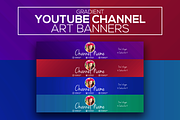 Gradient Youtube Channel Art Banners, a Social Media Template by RussGFX (Thumbnail 1 of 6)