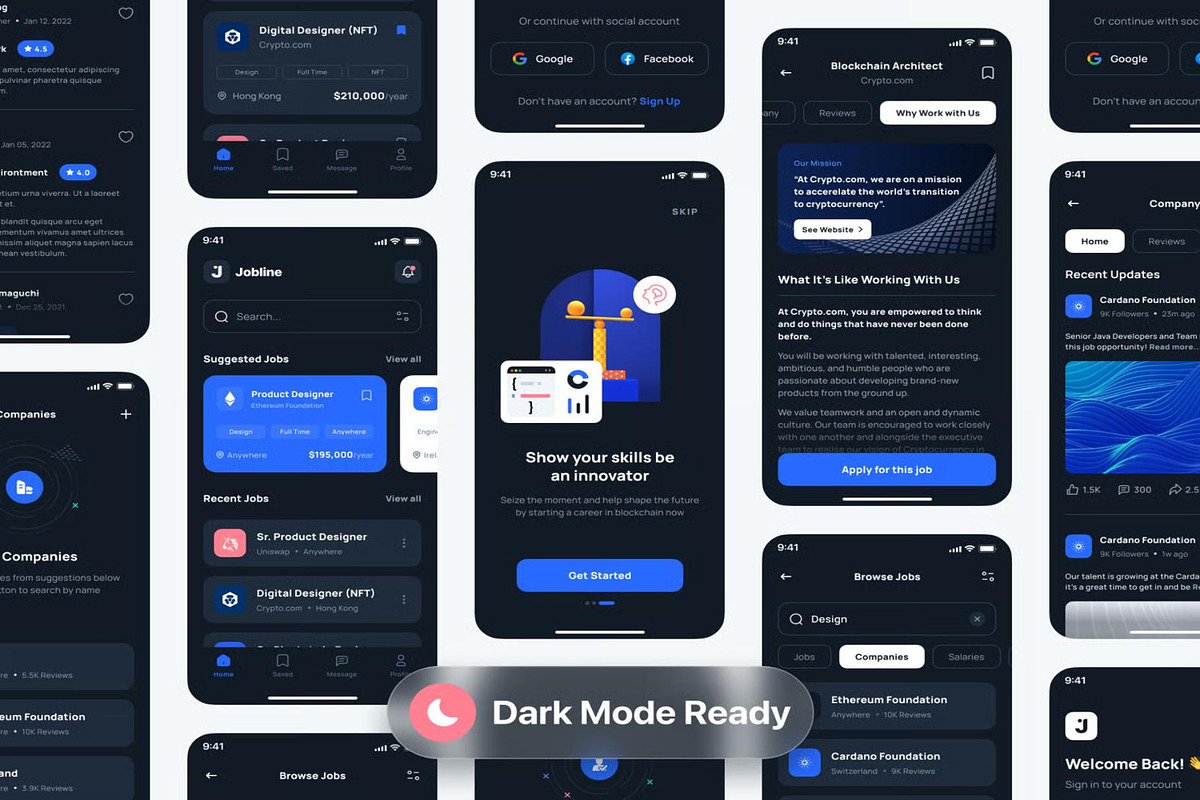 Jobline - Job Finder App iOS UI Kit, an UI Kit Template by Creative Perspective (Photo 6 of 6)