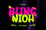 Bling Nioh | Graffiti Typeface, a Handwritten Font by gracetype_studio (Thumbnail 1 of 12)