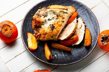 Chicken breast grilled with persimmo, a Food & Drink Photo by MLunov MLunov