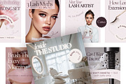 216 Lash Tech Canva Templates, a Social Media Template by MOAROShop (Thumbnail 1 of 11)
