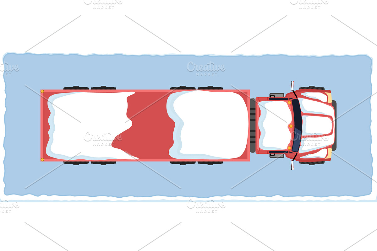 Winter cars and trucks top view set, a Transportation Illustration by Yayasya (Photo 2 of 3)