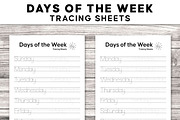 Days Of The Week Tracing Sheet, a Stationery Template by Graphicsnext (Thumbnail 1 of 3)