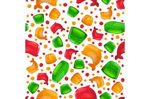 Multicolored gummy candy seamless, a Food Illustration by Vectorbuum
