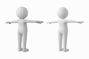 Stylized Stickman In T-Pose