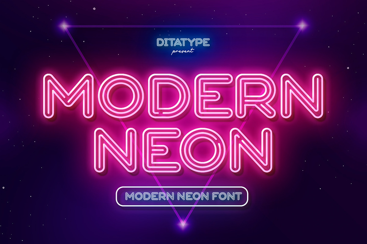 Modern Neon, a Symbol Font by Ditatype (Photo 1 of 10)