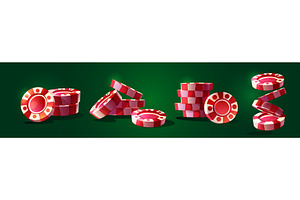 Casino chips cartoon collection, a Sport Illustration by art PVP - market