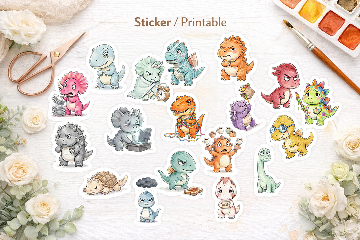 Funny Dino Sublimation PNG, an Illustration by Artnoy (Photo 7 of 8)