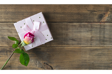 Valentine's Day. Gift box with a, a Holiday Photo by Mineko