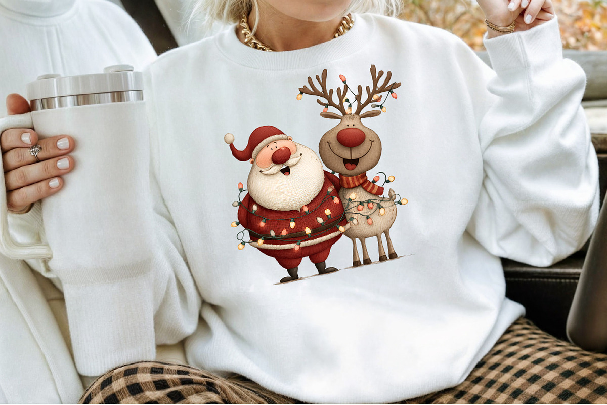 Santa Claus and Reindeer PNG, an Animal Illustration by Sublimation Artist (Photo 4 of 6)