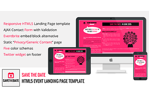 Save The Date HTML5 Event Landing