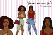 African-American Girls Clipart, a Person Illustration by GlamArtZhanna (Thumbnail 2 of 3)