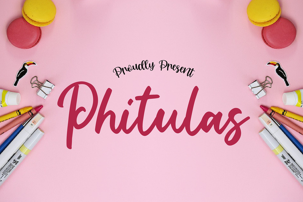 Phitulas Script, a Script Font by adelaide (Photo 1 of 4)